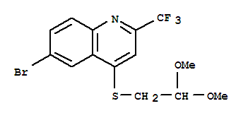 6-Bromo-4-(2,2-dimethoxyethylthio)-2-(trifluoromethyl)quinolineStructure,850349-80-3Structure 6-Bromo-4-(2,2-dimethoxyethylthio)-2-(trifluoromethyl)quinoline Structure,850349-80-3Structure