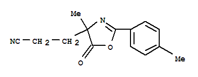 4-Oxazolepropanenitrile, 4,5-dihydro-4-methyl-2-(4-methylphenyl)-5-oxo-Structure,86435-56-5Structure 4-Oxazolepropanenitrile, 4,5-dihydro-4-methyl-2-(4-methylphenyl)-5-oxo- Structure,86435-56-5Structure