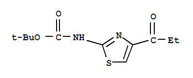 2-Methyl-2-propanyl (4-propionyl-1,3-thiazol-2-yl)carbamateStructure,876755-19-0Structure 2-Methyl-2-propanyl (4-propionyl-1,3-thiazol-2-yl)carbamate Structure,876755-19-0Structure