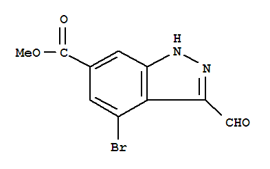1H-indazole-6-carboxylic acid, 4-bromo-3-formyl-, methyl esterStructure,885518-48-9Structure 1H-indazole-6-carboxylic acid, 4-bromo-3-formyl-, methyl ester Structure,885518-48-9Structure