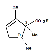 反式-(9ci)-1,2,5-三甲基-2-環(huán)戊烯-1-羧酸結(jié)構(gòu)式_88907-86-2結(jié)構(gòu)式