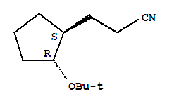 反式-(9ci)-2-(1,1-二甲基乙氧基)-環(huán)戊烷丙腈結構式_91222-90-1結構式