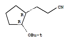 順式-(9ci)-2-(1,1-二甲基乙氧基)-環(huán)戊烷丙腈結(jié)構(gòu)式_91222-91-2結(jié)構(gòu)式