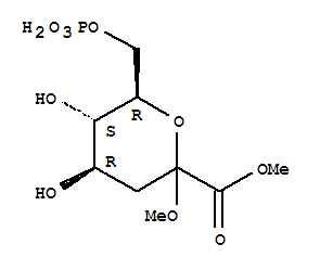 Methyl 4,5-dihydroxy-2-methoxy-6-(phosphonooxymethyl)tetrahydropyran-2-carboxylateStructure,91382-80-8Structure Methyl 4,5-dihydroxy-2-methoxy-6-(phosphonooxymethyl)tetrahydropyran-2-carboxylate Structure,91382-80-8Structure