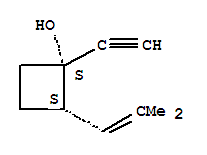 順式-(9ci)-1-乙炔-2-(2-甲基-1-丙烯基)-環(huán)丁醇結(jié)構(gòu)式_91531-47-4結(jié)構(gòu)式