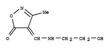 (9ci)-4-[[(2-羥基乙基)氨基]亞甲基]-3-甲基-5(4H)-異噁唑酮結(jié)構(gòu)式_98334-79-3結(jié)構(gòu)式
