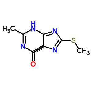 6H-purin-6-one,1,9-dihydro-2-methyl-8-(methylthio)-Structure,10535-00-9Structure 6H-purin-6-one,1,9-dihydro-2-methyl-8-(methylthio)- Structure,10535-00-9Structure