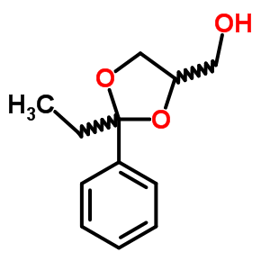 1,3-Dioxolane-4-methanol,2-ethyl-2-phenyl-Structure,1135-70-2Structure 1,3-Dioxolane-4-methanol,2-ethyl-2-phenyl- Structure,1135-70-2Structure