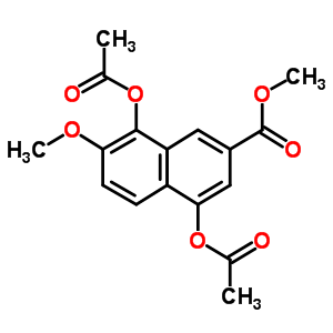 4,8-Bis(acetyloxy)-7-methoxy-2-naphthalenecarboxylic acid methyl esterStructure,115061-29-5Structure 4,8-Bis(acetyloxy)-7-methoxy-2-naphthalenecarboxylic acid methyl ester Structure,115061-29-5Structure