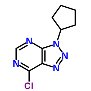 7-氯-3-環(huán)戊基-3H-1,2,3-噻唑并[4,5-d]嘧啶結(jié)構(gòu)式_14054-48-9結(jié)構(gòu)式