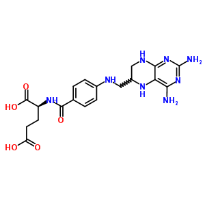 (9CI)-N-[4-[[(2,4-二氨基-1,5,6,7-四氫-6-蝶啶)甲基]氨基]苯甲?；鵠-L-谷氨酸結(jié)構(gòu)式_14231-41-5結(jié)構(gòu)式