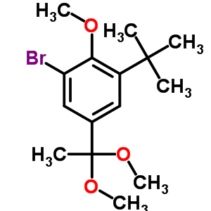 2-Bromo-6-tert-butyl-4-(1,1-dimethoxyethyl)anisoleStructure,153356-10-6Structure 2-Bromo-6-tert-butyl-4-(1,1-dimethoxyethyl)anisole Structure,153356-10-6Structure
