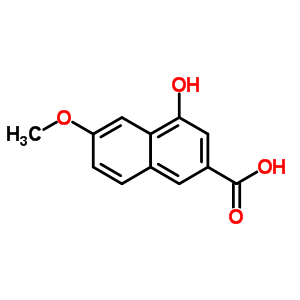 4-Hydroxy-6-methoxy-2-naphthalenecarboxylic acidStructure,15822-94-3Structure 4-Hydroxy-6-methoxy-2-naphthalenecarboxylic acid Structure,15822-94-3Structure