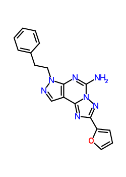 7H-Pyrazolo[4,3-e][1,2,4]triazolo[1,5-c]pyrimidin-5-amine, 2-(2-furanyl)-7-(2-phenylethyl)- Structure,160098-96-4Structure