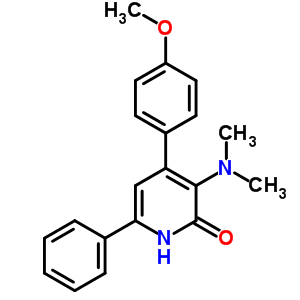2(1H)-pyridinone,3-(dimethylamino)-4-(4-methoxyphenyl)-6-phenyl-Structure,16607-18-4Structure 2(1H)-pyridinone,3-(dimethylamino)-4-(4-methoxyphenyl)-6-phenyl- Structure,16607-18-4Structure