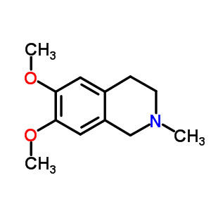 Isoquinoline,1,2,3,4-tetrahydro-6,7-dimethoxy-2-methyl-Structure,16620-96-5Structure Isoquinoline,1,2,3,4-tetrahydro-6,7-dimethoxy-2-methyl- Structure,16620-96-5Structure