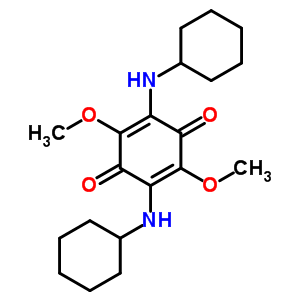 2,5-Cyclohexadiene-1,4-dione,2,5-bis(cyclohexylamino)-3,6-dimethoxy-Structure,16950-75-7Structure 2,5-Cyclohexadiene-1,4-dione,2,5-bis(cyclohexylamino)-3,6-dimethoxy- Structure,16950-75-7Structure