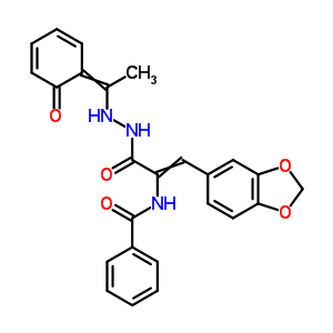 N-[2-苯并[1,3]二氧代l-5-基-1-[[1-(6-氧代-1-環(huán)己二烯-2,4-基)乙基氨基]氨基甲酰]乙烯]苯甲酰胺結(jié)構(gòu)式_17234-52-5結(jié)構(gòu)式