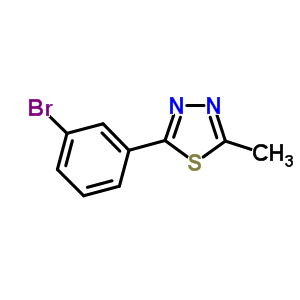 2-(3-Bromophenyl)-5-methyl-1,3,4-thiadiazoleStructure,173406-59-2Structure 2-(3-Bromophenyl)-5-methyl-1,3,4-thiadiazole Structure,173406-59-2Structure