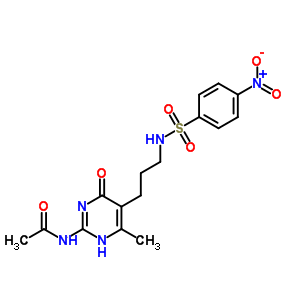 N-[4-甲基-5-[3-[(4-硝基苯基)磺?；被鵠丙基]-6-氧代-3H-嘧啶-2-基]乙酰胺結(jié)構(gòu)式_17415-74-6結(jié)構(gòu)式