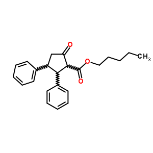 Cyclopentanecarboxylic acid, 5-oxo-2,3-diphenyl-, pentyl esterStructure,1772-57-2Structure Cyclopentanecarboxylic acid, 5-oxo-2,3-diphenyl-, pentyl ester Structure,1772-57-2Structure