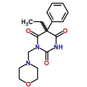 Barbituric acid, 5-ethyl-1-(morpholinomethyl)-5-phenyl-Structure,18009-29-5Structure Barbituric acid, 5-ethyl-1-(morpholinomethyl)-5-phenyl- Structure,18009-29-5Structure