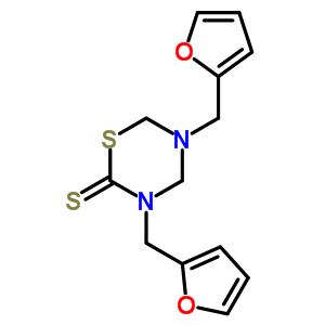 2H-1,3,5-thiadiazine-2-thione,3,5-bis(2-furanylmethyl)tetrahydro-Structure,19356-02-6Structure 2H-1,3,5-thiadiazine-2-thione,3,5-bis(2-furanylmethyl)tetrahydro- Structure,19356-02-6Structure