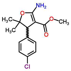 3-Furancarboxylicacid, 2-amino-4-(4-chlorophenyl)-4,5-dihydro-5,5-dimethyl-, methyl esterStructure,20566-86-3Structure 3-Furancarboxylicacid, 2-amino-4-(4-chlorophenyl)-4,5-dihydro-5,5-dimethyl-, methyl ester Structure,20566-86-3Structure