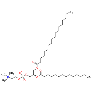 1-硬脂酰-2-肉豆蔻?；?Sn-甘油-3-磷酰膽堿結構式_20664-02-2結構式