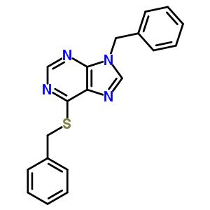 9-Benzyl-6-benzylsulfanyl-purineStructure,21186-46-9Structure 9-Benzyl-6-benzylsulfanyl-purine Structure,21186-46-9Structure