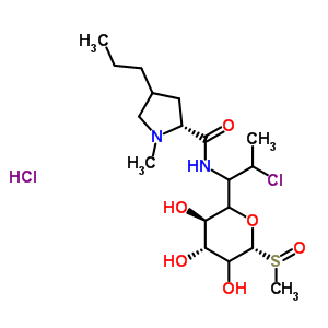 1,5-Anhydro-1-{2-chloro-1-[(1-methyl-4-propylprolyl)amino]propyl}-5-(methylsulfinyl)pentitol hydrochloride (1:1) Structure,22431-46-5Structure