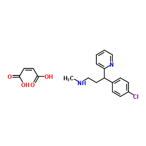 3-(4-Chlorophenyl)-n-methyl-3-(2-pyridinyl)-1-propanamine (2z)-2-butenedioate (1:1)Structure,22630-25-7Structure 3-(4-Chlorophenyl)-n-methyl-3-(2-pyridinyl)-1-propanamine (2z)-2-butenedioate (1:1) Structure,22630-25-7Structure