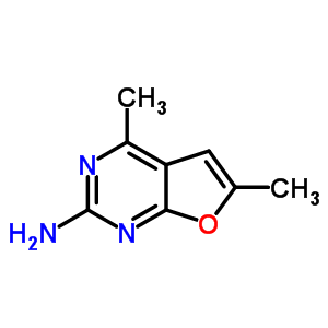 4,6-二甲基呋喃并[2,3-d]嘧啶-2-胺結(jié)構(gòu)式_22727-43-1結(jié)構(gòu)式