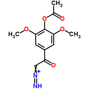 1-[4-(乙?；趸?-3,5-二甲氧基苯基]-2-二氮雜-乙酮結構式_22802-00-2結構式