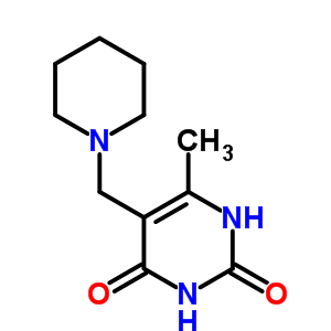 2,4(1H,3h)-pyrimidinedione, 6-methyl-5-(1-piperidinylmethyl)-Structure,23213-34-5Structure 2,4(1H,3h)-pyrimidinedione, 6-methyl-5-(1-piperidinylmethyl)- Structure,23213-34-5Structure