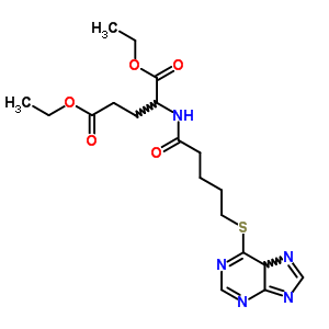 (9CI)-N-[1-氧代-5-(1H-嘌呤-6-基硫代)戊基]-L-谷氨酸二乙酯結(jié)構(gòu)式_23404-74-2結(jié)構(gòu)式