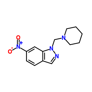 1H-indazole,6-nitro-1-(1-piperidinylmethyl)-Structure,24240-49-1Structure 1H-indazole,6-nitro-1-(1-piperidinylmethyl)- Structure,24240-49-1Structure