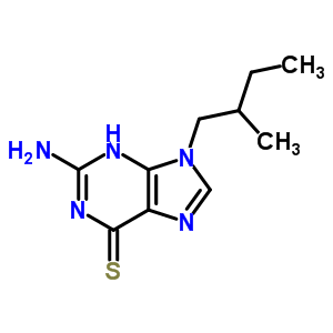 6H-purine-6-thione,2-amino-1,9-dihydro-9-(2-methylbutyl)-Structure,24397-97-5Structure 6H-purine-6-thione,2-amino-1,9-dihydro-9-(2-methylbutyl)- Structure,24397-97-5Structure