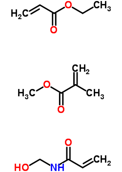 2-Methyl-2-propenoic acid methyl ester polymer with ethyl 2-propenoate and n-(hydroxymethyl)-2-propenamideStructure,25035-74-9Structure 2-Methyl-2-propenoic acid methyl ester polymer with ethyl 2-propenoate and n-(hydroxymethyl)-2-propenamide Structure,25035-74-9Structure