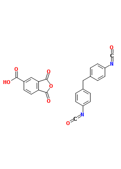 1,3-Dihydro-1,3-dioxo-5-isobenzofurancarboxylic acid polymer with 1,1-methylenebis4-isocyanatobenzeneStructure,25053-57-0Structure 1,3-Dihydro-1,3-dioxo-5-isobenzofurancarboxylic acid polymer with 1,1-methylenebis4-isocyanatobenzene Structure,25053-57-0Structure