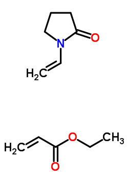 2-Propenoic acid, ethyl ester, polymer with 1-ethenyl-2-pyrrolidinoneStructure,25085-37-4Structure 2-Propenoic acid, ethyl ester, polymer with 1-ethenyl-2-pyrrolidinone Structure,25085-37-4Structure