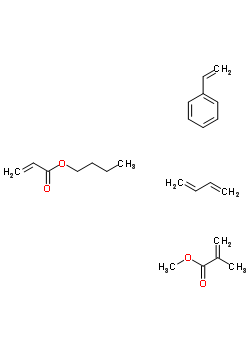 2-Methyl-2-propenoic acid methyl ester polymer with 1,3-butadiene, butyl 2-propenoate and ethenylbenzeneStructure,25101-28-4Structure 2-Methyl-2-propenoic acid methyl ester polymer with 1,3-butadiene, butyl 2-propenoate and ethenylbenzene Structure,25101-28-4Structure