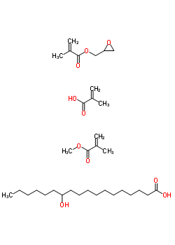 12-Hydroxy-octadecanoic acid polymer with methyl 2-methyl-2-propenoate, 2-methyl-2-propenoic acid and oxiranylmethyl 2-methyl-2-propenoateStructure,25101-94-4Structure 12-Hydroxy-octadecanoic acid polymer with methyl 2-methyl-2-propenoate, 2-methyl-2-propenoic acid and oxiranylmethyl 2-methyl-2-propenoate Structure,25101-94-4Structure
