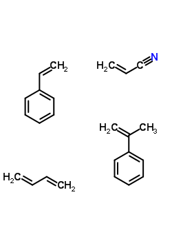 2-丙烯腈與 1,3-丁二烯, 苯乙烯和 (1-甲基乙烯基)苯的聚合物結(jié)構(gòu)式_25120-20-1結(jié)構(gòu)式