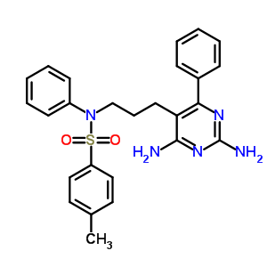 N-[3-(2,4-二氨基-6-苯基-嘧啶-5-基)丙基]-4-甲基-n-苯基-苯磺酰胺結構式_2520-04-9結構式