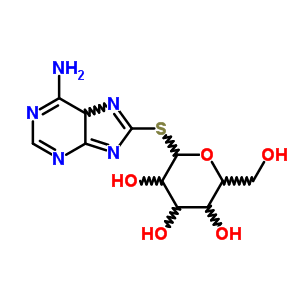 B-d-glucopyranoside,6-amino-1h-purin-8-yl 1-thio-(9ci)Structure,25253-77-4Structure B-d-glucopyranoside,6-amino-1h-purin-8-yl 1-thio-(9ci) Structure,25253-77-4Structure