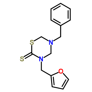 2H-1,3,5-thiadiazine-2-thione,3-(2-furanylmethyl)tetrahydro-5-(phenylmethyl)-Structure,26105-64-6Structure 2H-1,3,5-thiadiazine-2-thione,3-(2-furanylmethyl)tetrahydro-5-(phenylmethyl)- Structure,26105-64-6Structure