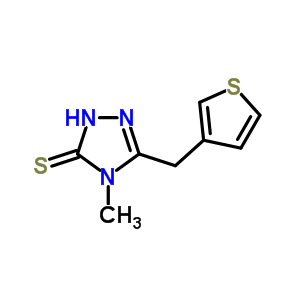 4-Methyl-5-(3-thienylmethyl)-4H-1,2,4-triazole-3-thiolStructure,262610-50-4Structure 4-Methyl-5-(3-thienylmethyl)-4H-1,2,4-triazole-3-thiol Structure,262610-50-4Structure
