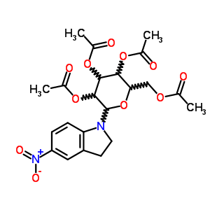 2,3-二氫-5-硝基-1-(2,3,4,6-四-o-乙酰基-b-d-吡喃葡萄糖)-1H-吲哚結(jié)構(gòu)式_26386-09-4結(jié)構(gòu)式
