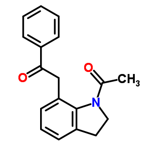 2-(1-乙?；?2,3-二氫-1H-吲哚-7-基)-1-苯基-乙酮結(jié)構(gòu)式_2665-70-5結(jié)構(gòu)式